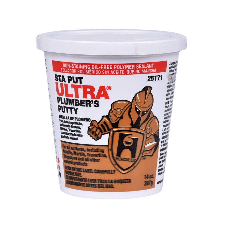 Sta Put Ultra Plumber's Putty, 14 Oz. - Professional Grade, Non-staining Sealant