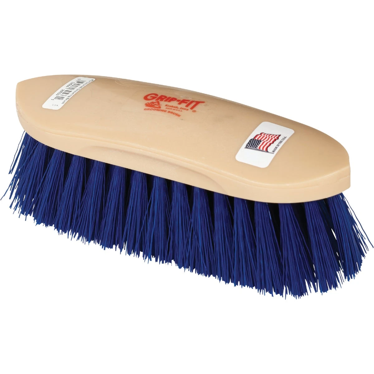 Horse Grooming Brush with Synthetic Bristles, Blue, 2 Inches by 8 and One Half Inches by 2 and Three Eighths Inches