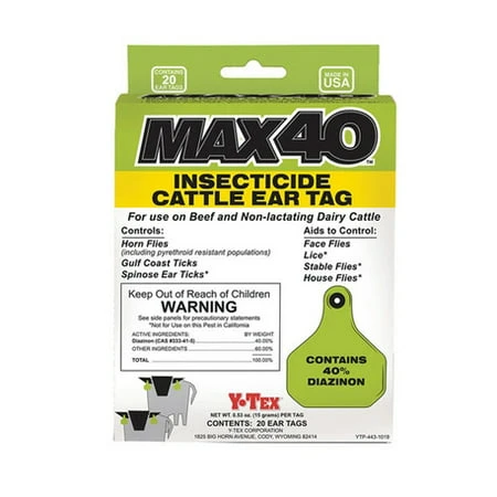 MAX 40 Livestock Insecticide Ear Tag for Cattle, Single Pack