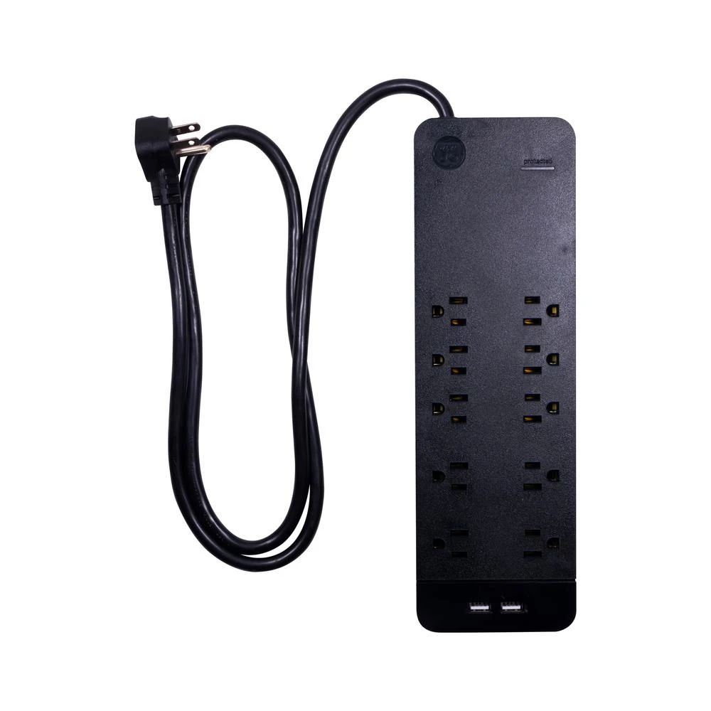 2-usb / 10-outlet Surge Protector With 3000 Joules And 6ft Cord
