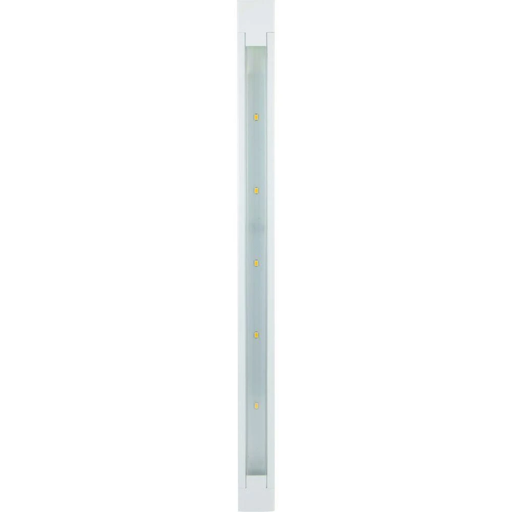 Under-Cabinet LED Light Fixture, White Plastic Housing, Plug-In, 24-Inch Length
