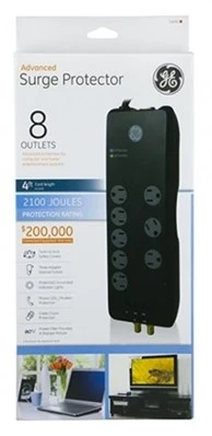 8-Outlet Surge Protector Power Strip with 8-Foot Cord and Overload Protection