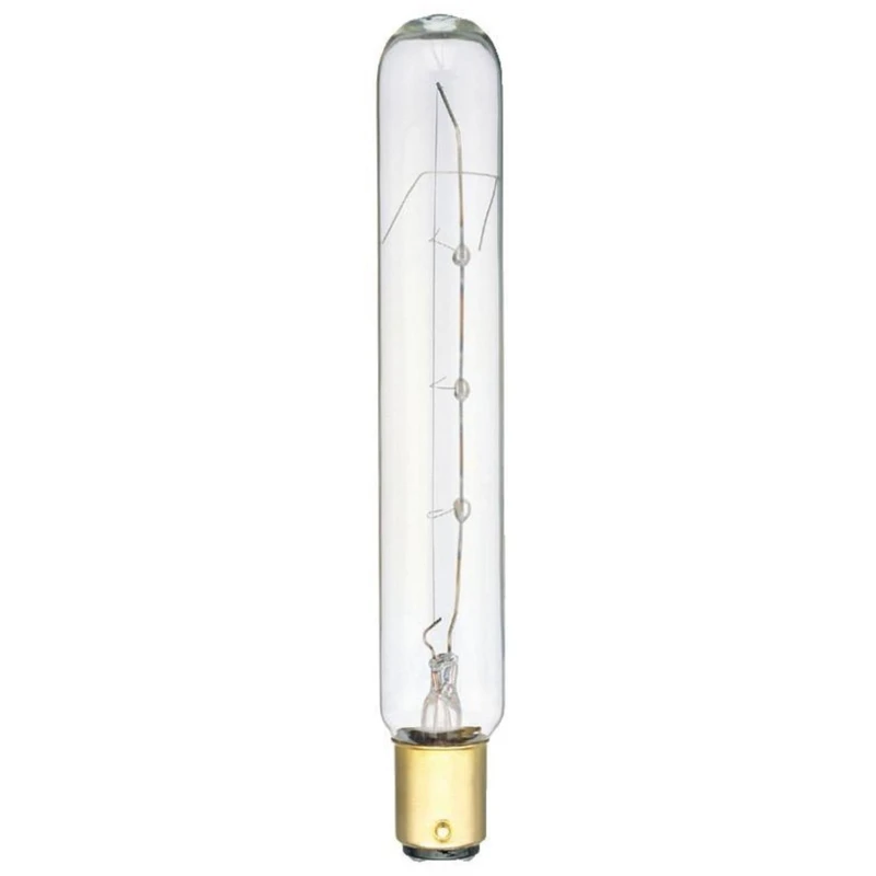 20w Clear Tubular Light Bulb, Dc Bayonet Base, 5.375-inch, 1 Pk
