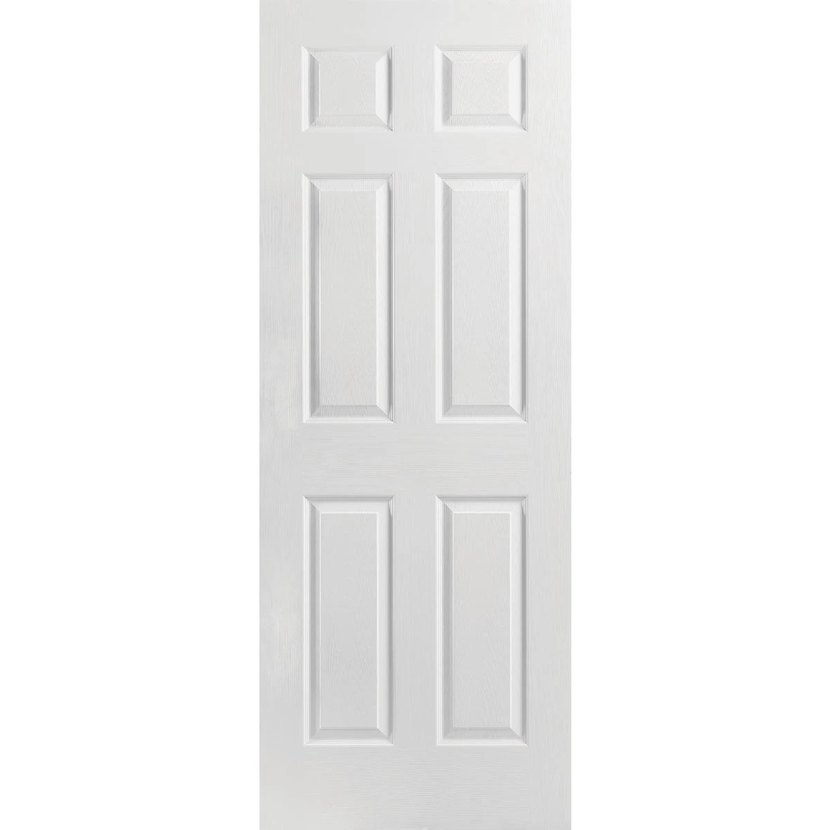 36 In. W. X 80 In. H. Textured 6-panel Hollow Core Interior Door Slab