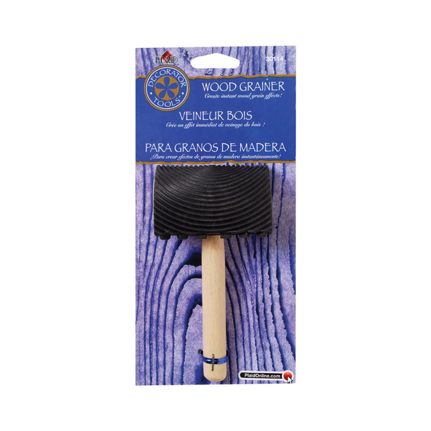 Plaid Decorator Tools Black Wood Grainer Tool 30114 – Realistic Wood Grain Effects for Walls, Furniture & Crafts