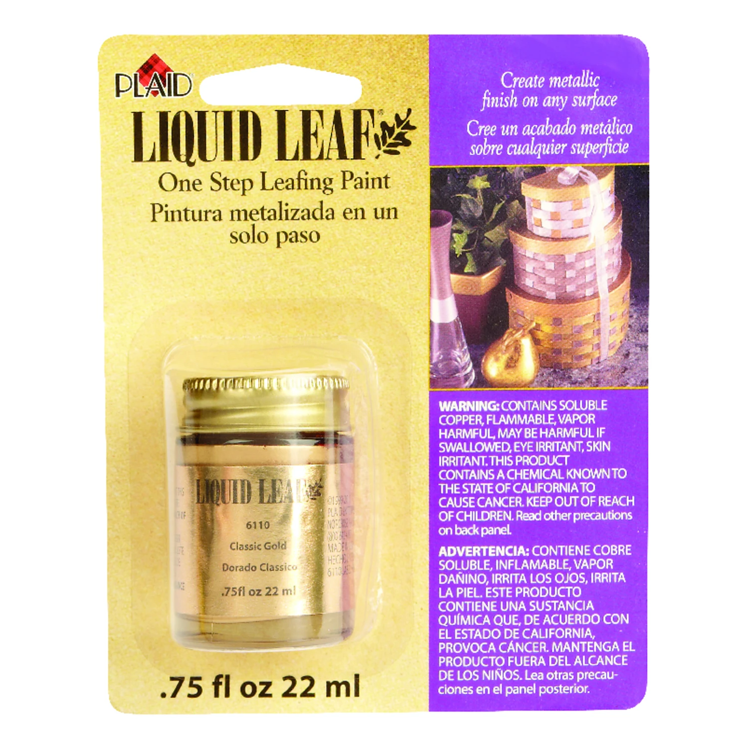 Metallic Classic Gold Glaze 0.8 Oz - Liquid Leaf For Rich Metallic Finishes