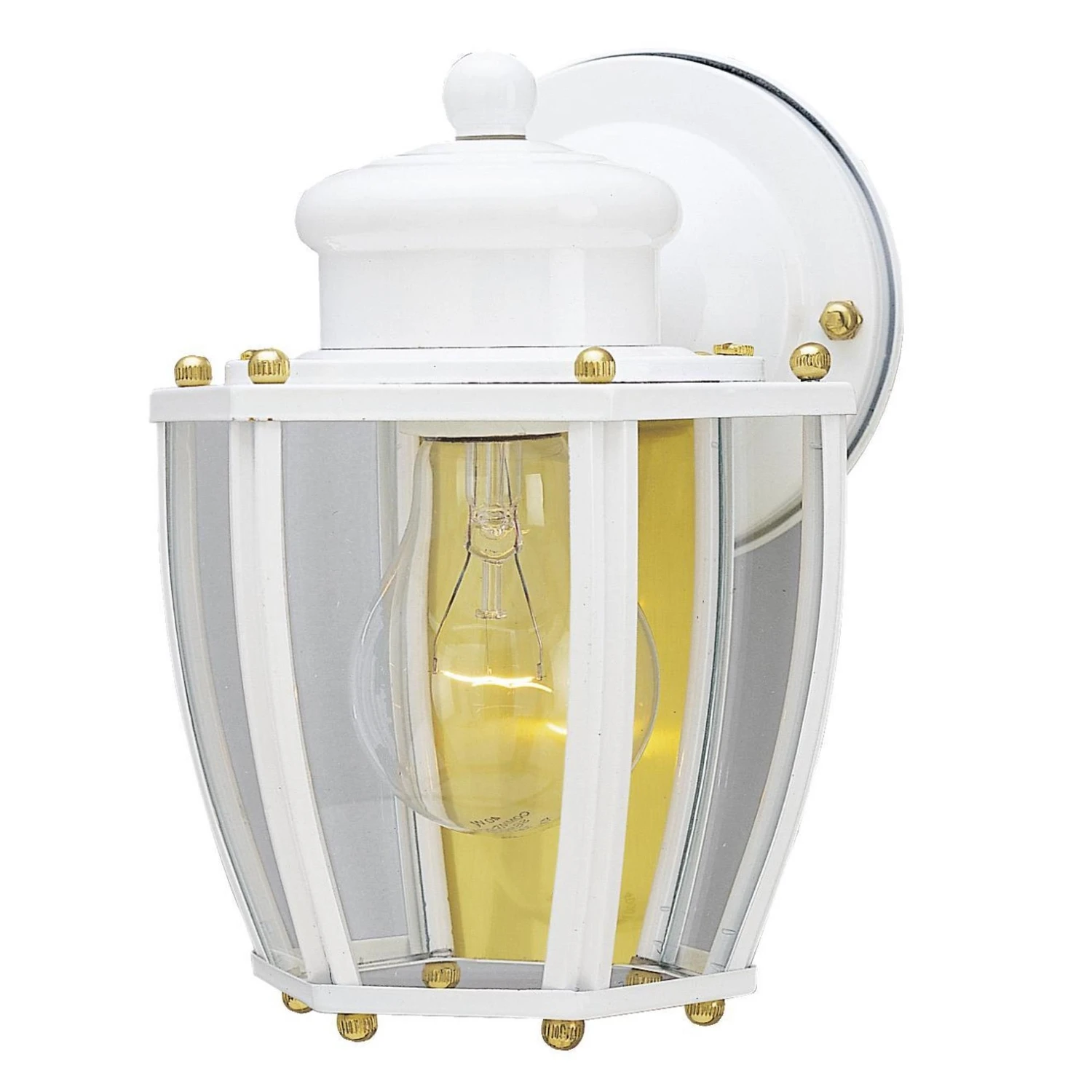 Semi-gloss Gold/white Switch Incandescent Wall Lantern, Model 66962