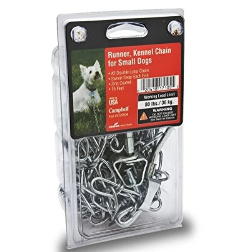 Medium Dog Runner Chain, 15-foot Length, Zinc Plated Finish