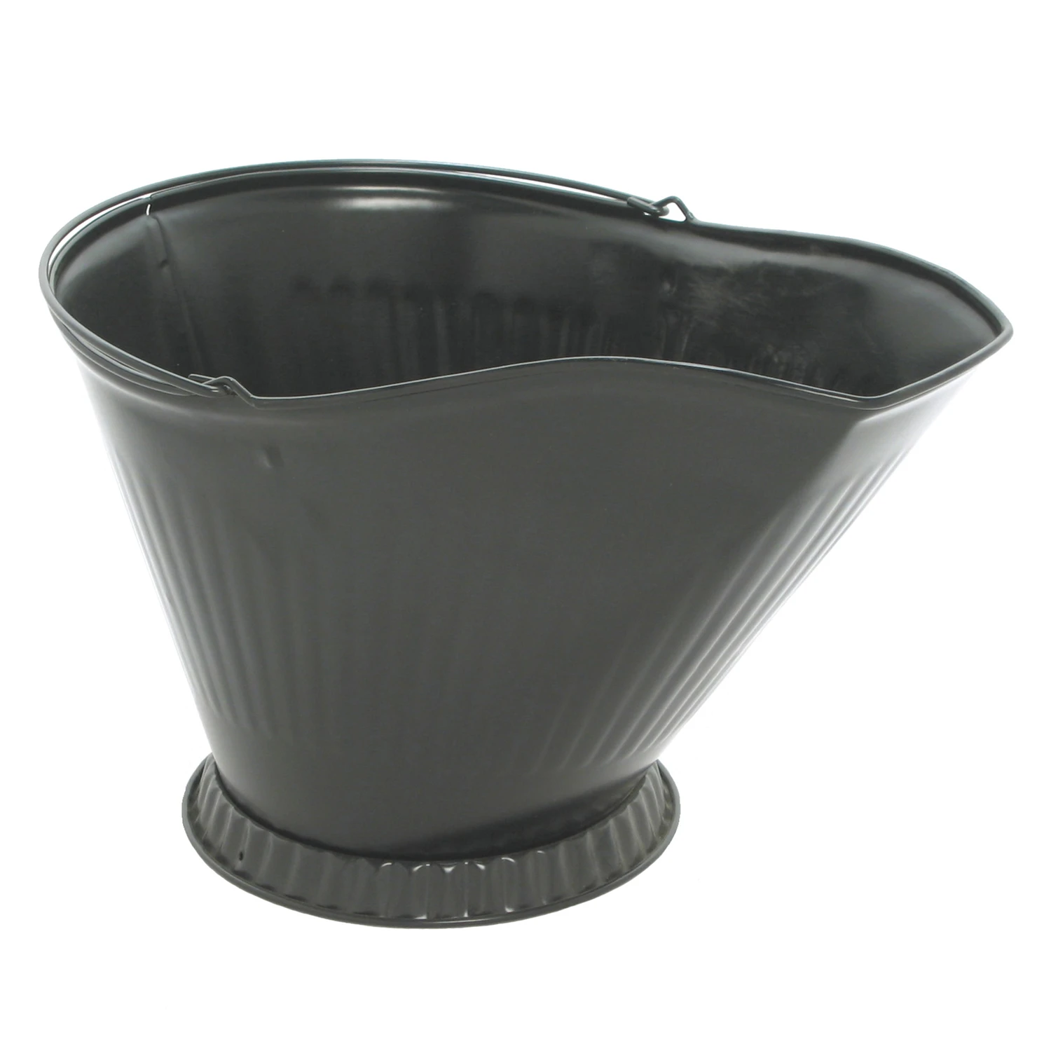 Black Powder Coated Steel Coal Hod - 31 In Height, 17.5 In Width, 13.5 In Length