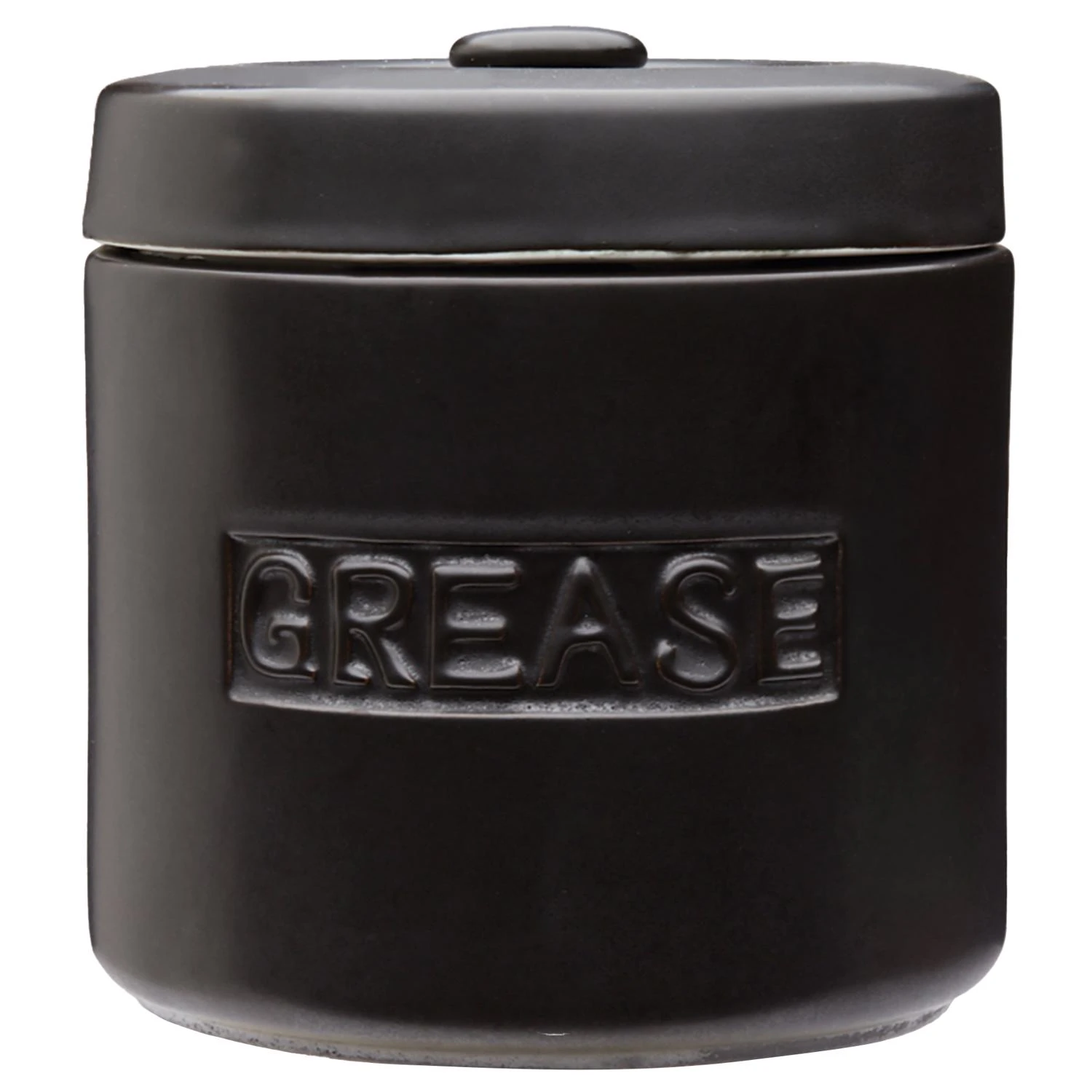 Black Ceramic Grease Container 32 Ounce With Strainer And Lid