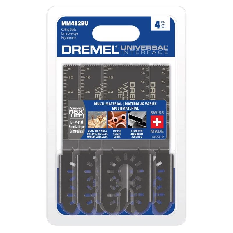 Dual Interface Bi-Metal Oscillating Wood & Metal Blades, 4-Pk.