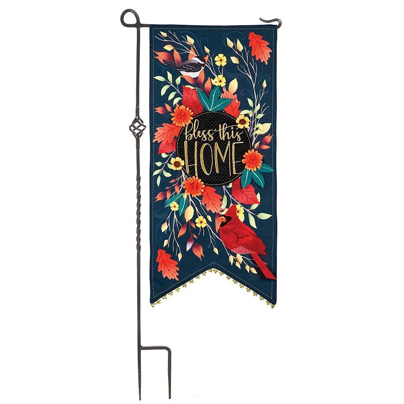 BLESS THIS HOUSE BIRDS LONG FLAG
