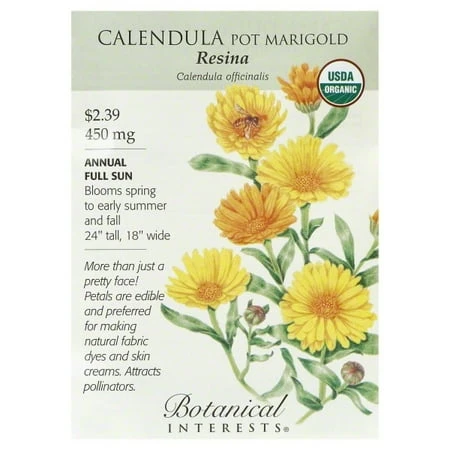 Organic Resina Calendula Pot Marigold Seeds 450 Mg For Vibrant Gardens