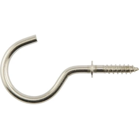 1-1/2 Cup Hook- Stainless Steel 2Pk Hillman Hooks and Eyes 853301 038902000415