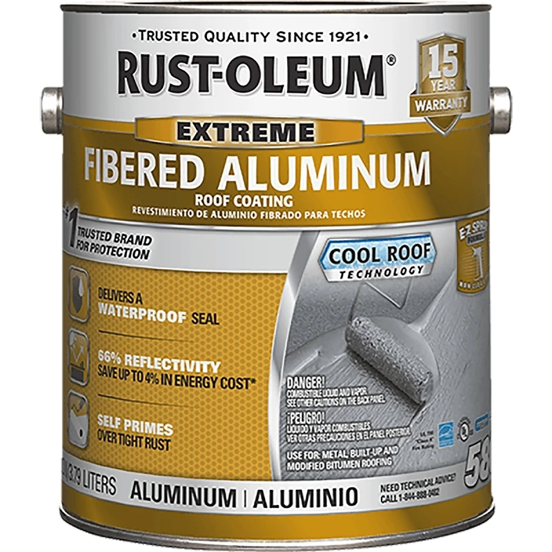 301905 15 Year Fibered Aluminum Roof Coating 1 Gallon