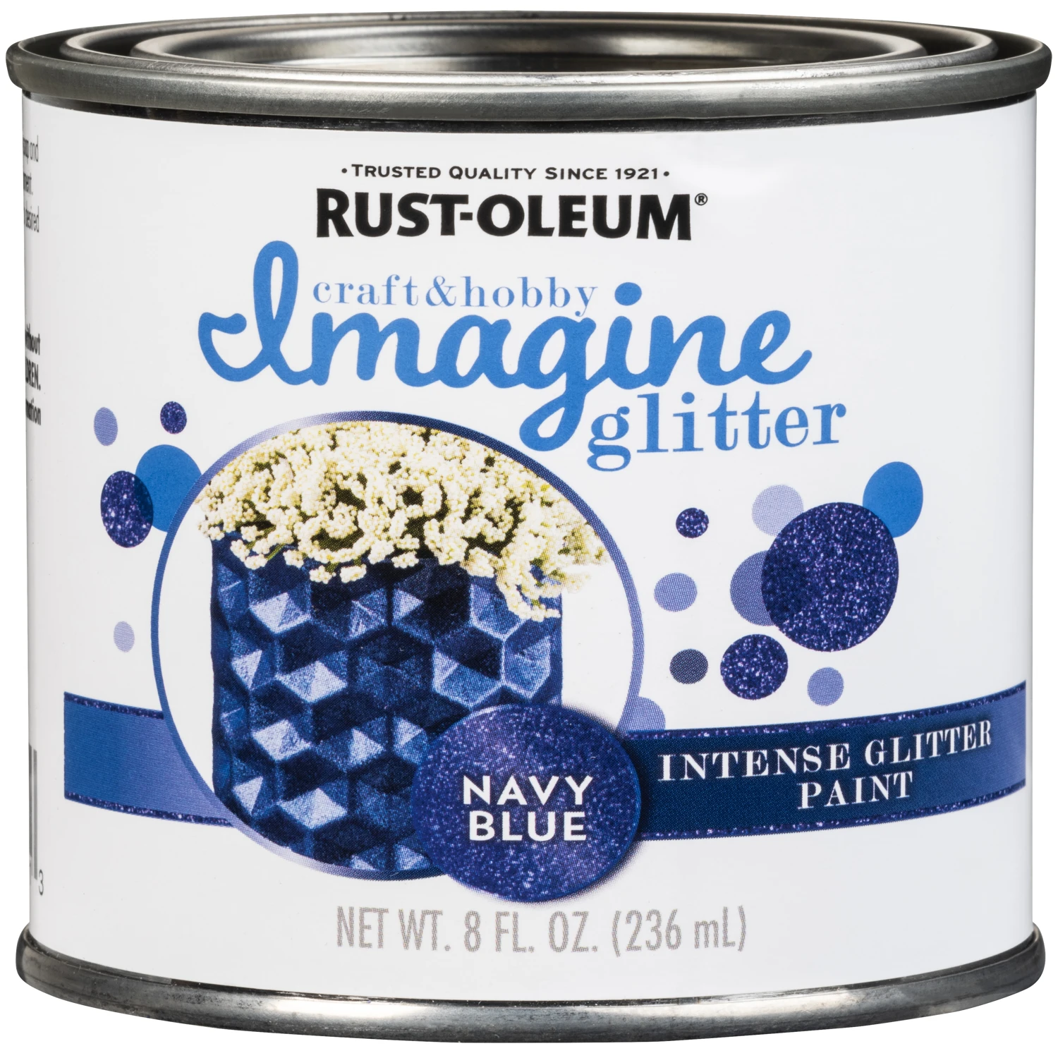 Imagine Glitter Navy Blue Water-based Glitter Paint Interior 8 Oz