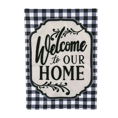 Classic Welcome Home House Applique Flag 28 X 44 Inches Outdoor Decor
