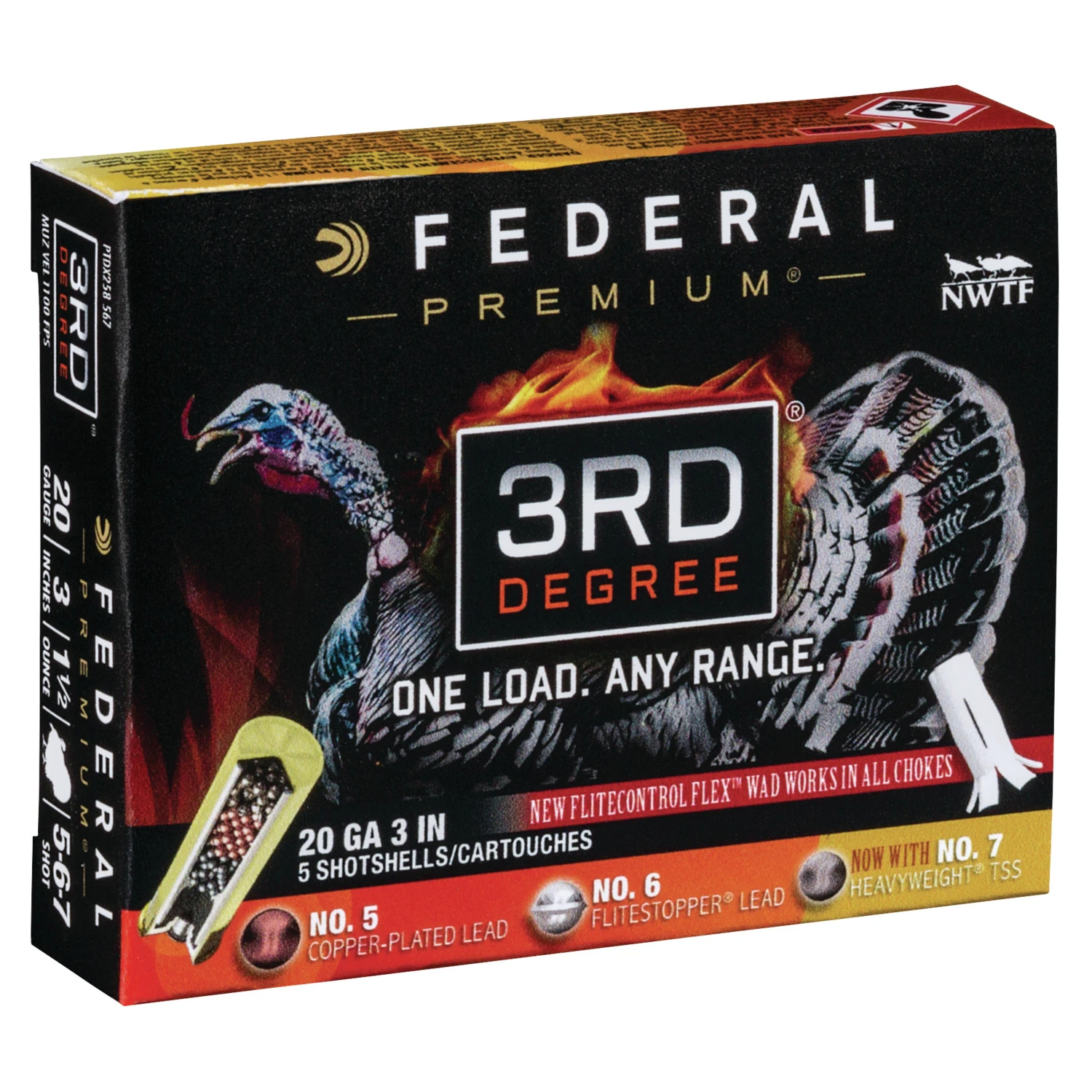 Premium 3rd Degree Shotshells, 20 Gauge, 3 Inch, 1-7/16 Ounce, 1100 Feet Per Second