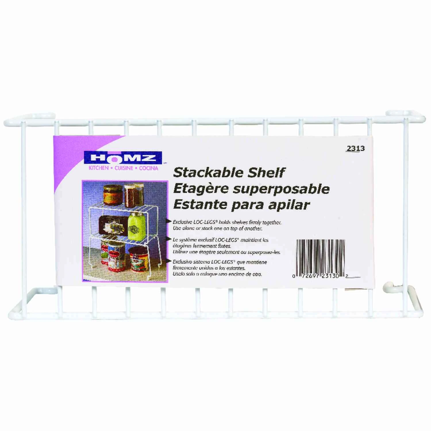 Satin Nickel White Stackable Shelf 5.75 In. H X 5.25 In. W X 10.7 In. L