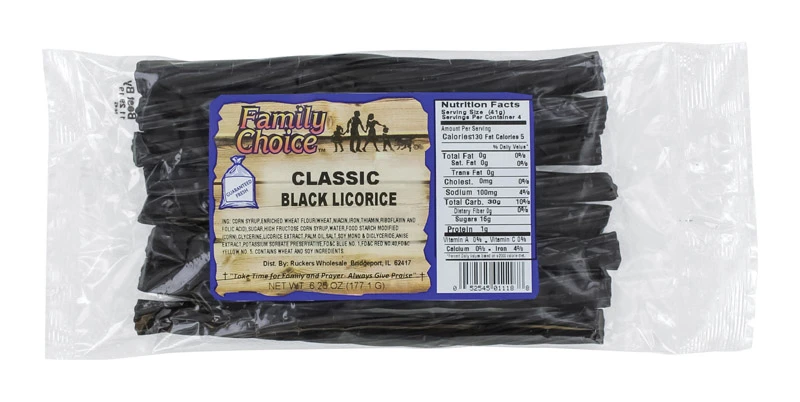 Classic Black Licorice 6.25 Oz - Deliciously Chewy Treat