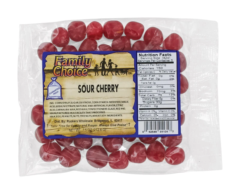 Sour Cherry Chewy Candy 7.5 Oz - Fat-free Treat