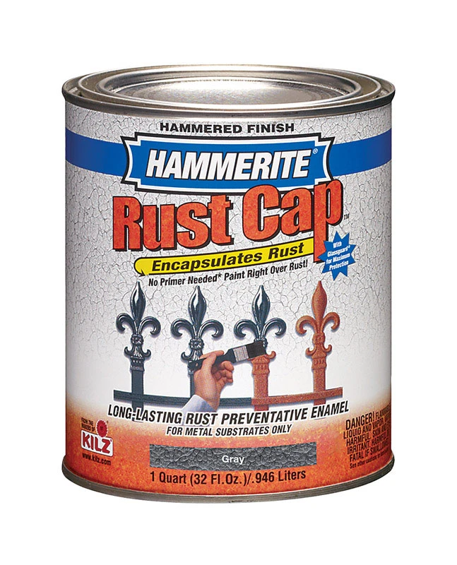 Rust Cap Indoor And Outdoor Hammered Gray Alkyd-based Metal Paint 1 Quart
