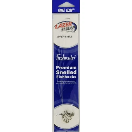 Lazer Sharp 6 Inch Super Snell Hooks - Premium Fishing Gear