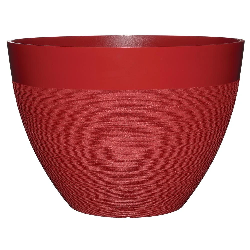Decatur 22 Inch American Red Resin Planter For Outdoor And Indoor Use