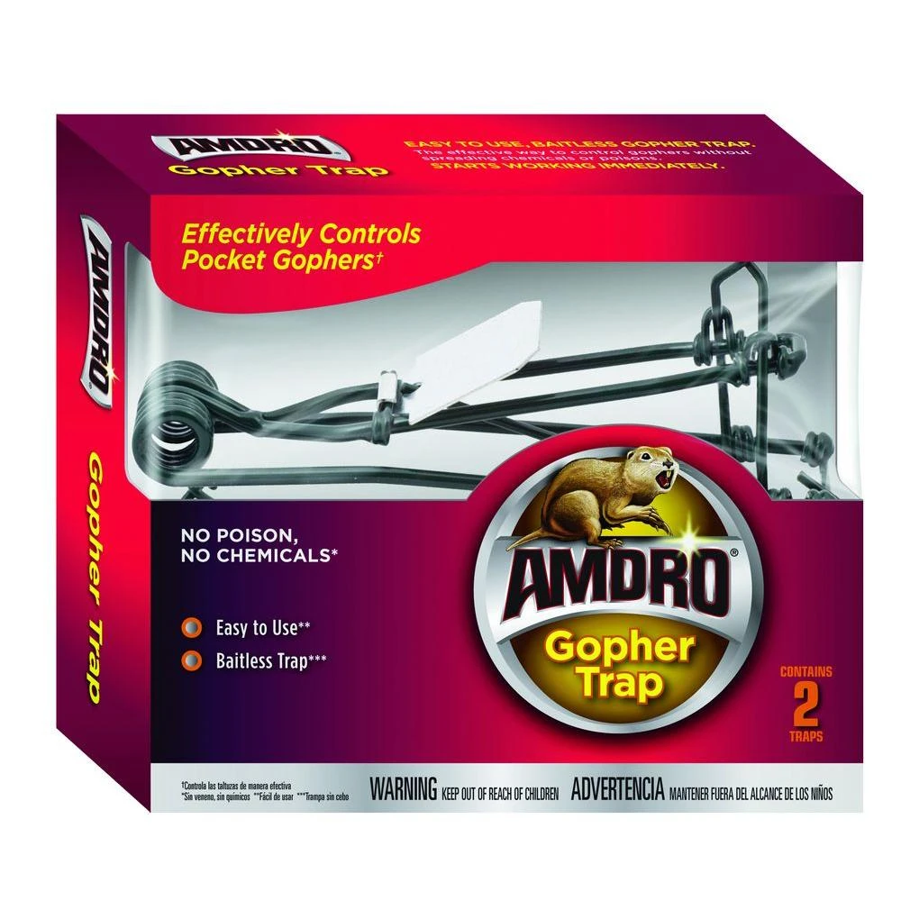 Amdro Gopher Trap, Bait-less Gopher Control, 2 Pack