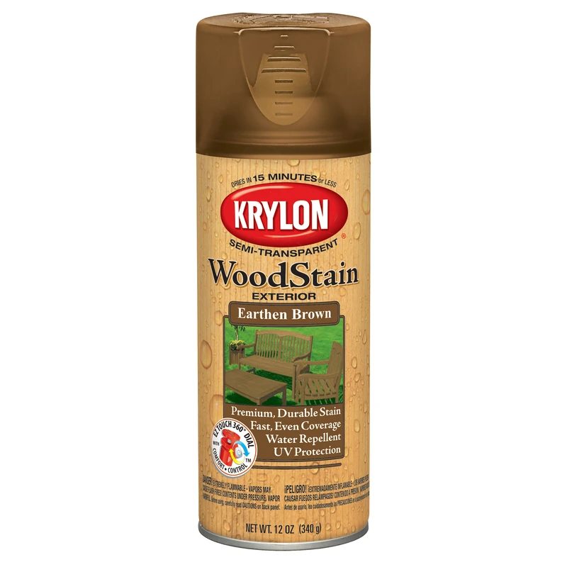 Semi-transparent Semi-gloss Earthen Brown Oil-based Wood Stain 12 Oz.