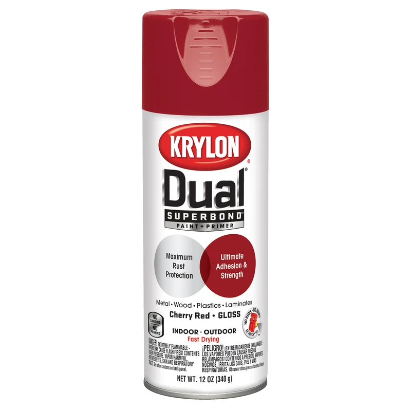 Dual Gloss Cherry Red 12 Oz. Paint And Primer Spray Paint