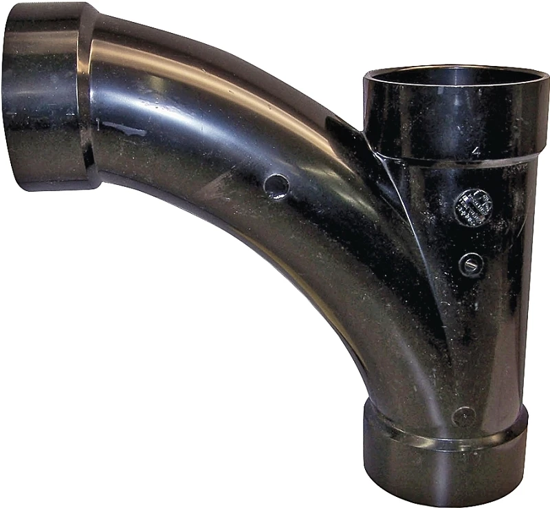 2 Inch Abs Combination Tee-wye Pipe Fitting, Hub Connection, Black