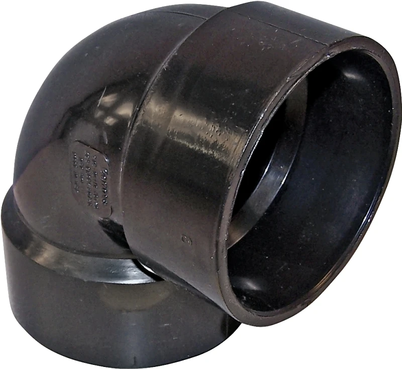 1-1/2 Inch Abs 90 Degree Vent Elbow With Hub Connection