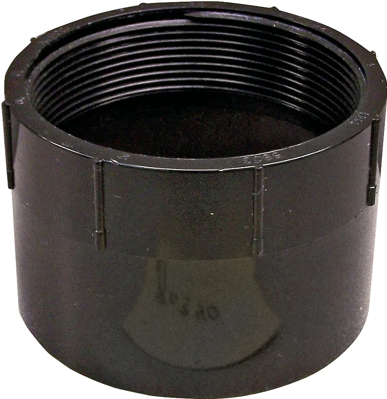 2 Inch Abs Female Adapter, Fnpt X Hub Connection, Schedule 40, Black