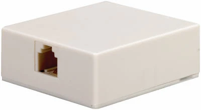 1 Socket Surface Mounting Box - White Modular Jack For Easy Installation