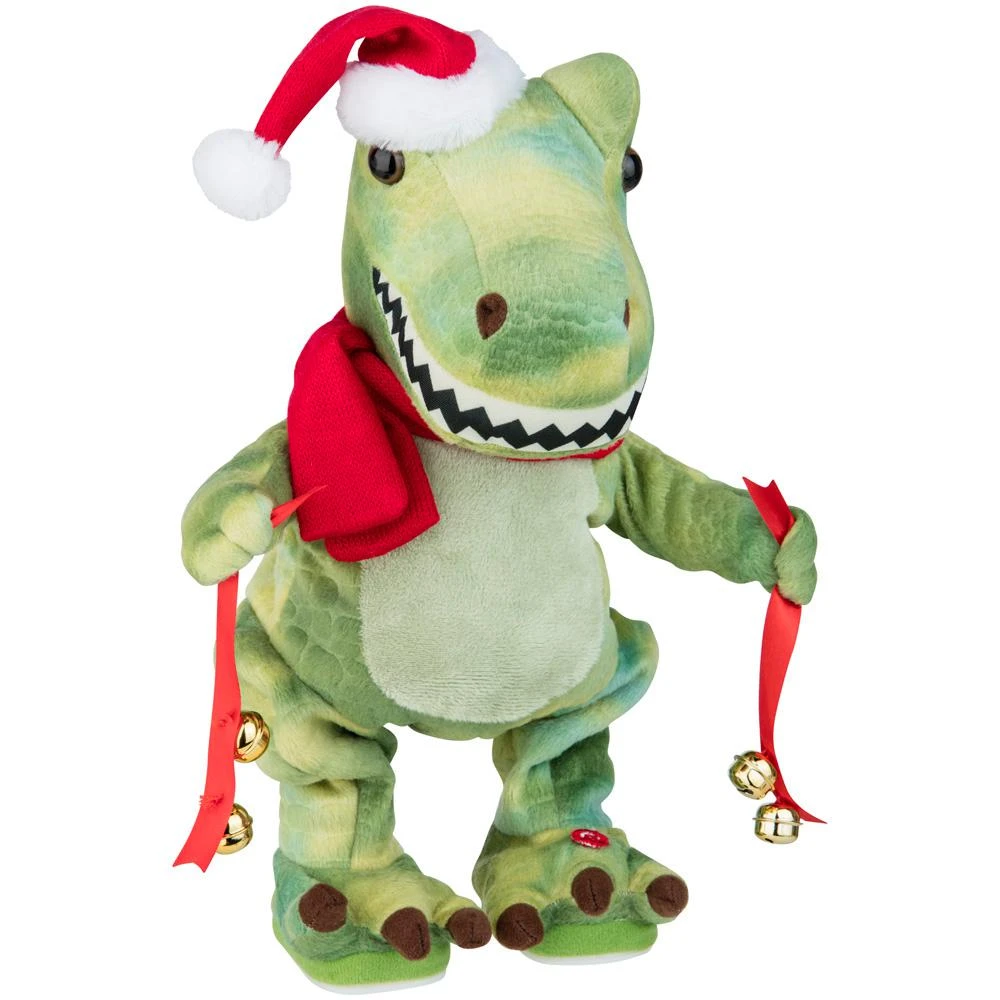 13 In. Multicolored Waving Twisting T-rex Animated Christmas Decor