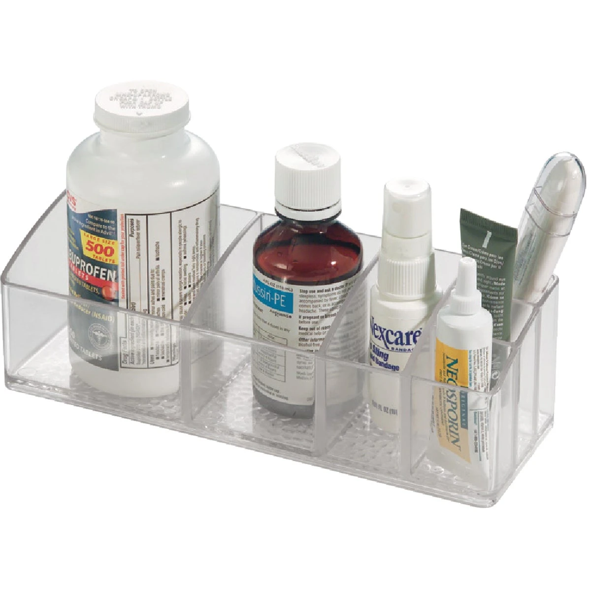Med+ Divided Vanity Organizer, Clear, 9 X 3 X 2 Inches - Versatile Storage Solution