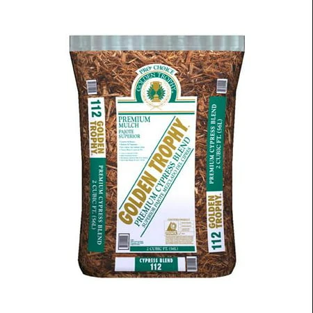 Golden Trophy Premium Cypress Mulch, 2 Cubic Feet, Bagged For Landscaping