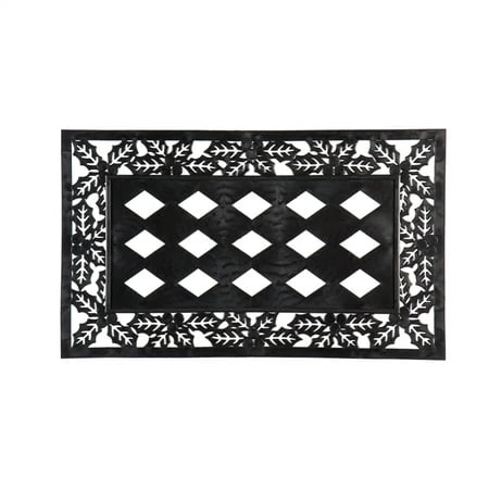 Evergreen Holly 30 In. X 18 In. Sassafras Rubber Mat Frame For Entryways