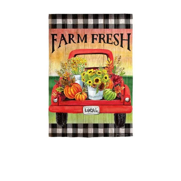 Farm Fresh Flowers Double Sided Garden Flag 12.5 X 18 Inches