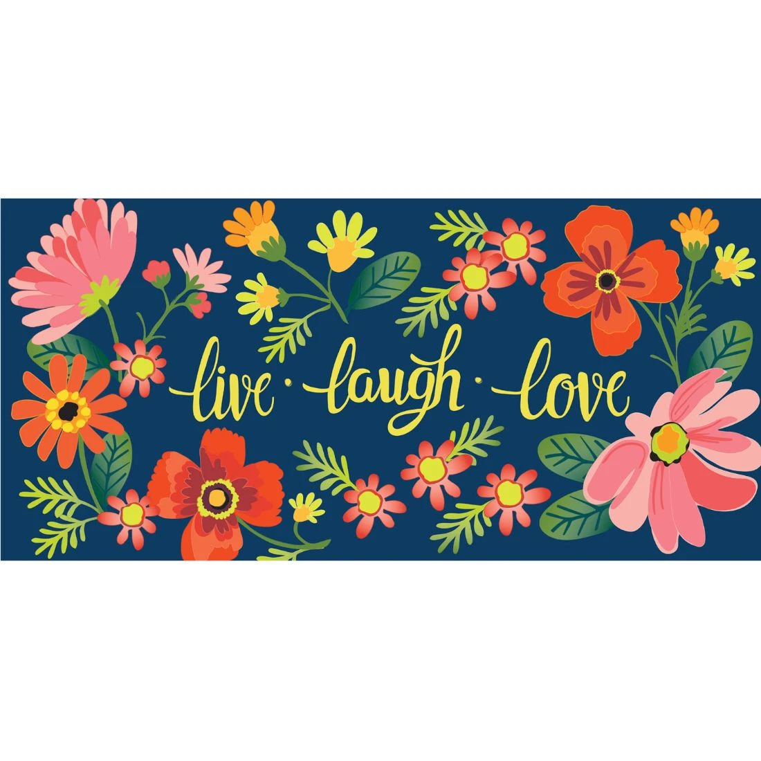 Live Laugh Love Floral Sassafras Switch Mat - 10" X 22"