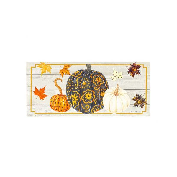 PATTERNED PUMPKINS AND LEAVES SASSAFRAS MAT