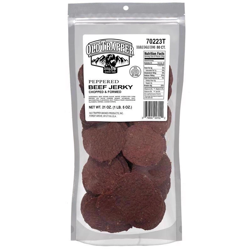 Double Eagle Peppered Beef Jerky 21 Oz Pouch - Flavorful Snack