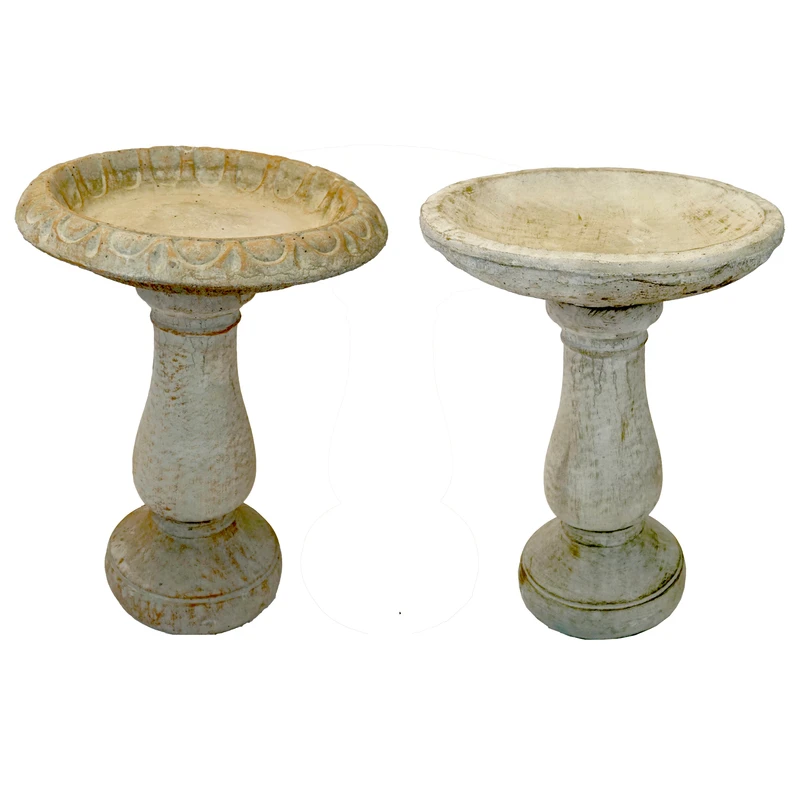 Concrete 23 In. Bird Bath - Durable Outdoor Decor