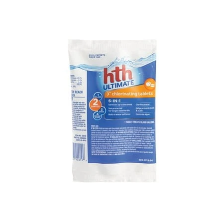 HTH 3-Inch Ultimate Chlorinating Tablets — 0.375 lb, 6-in-1 Pool Sanitizer