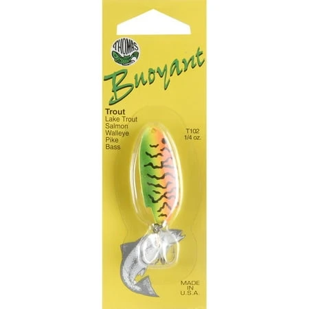 Spinning Lures Buoyant Spoon - 1/4 Ounce - Firetiger Color