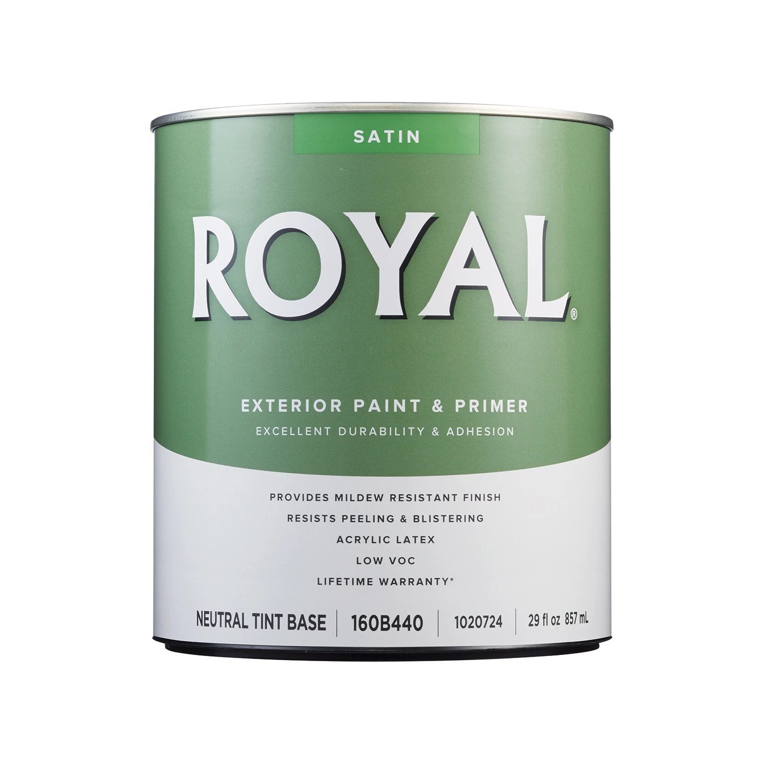 Royal Satin Neutral Base Exterior Acrylic Latex Paint 1 Quart For House & Trim