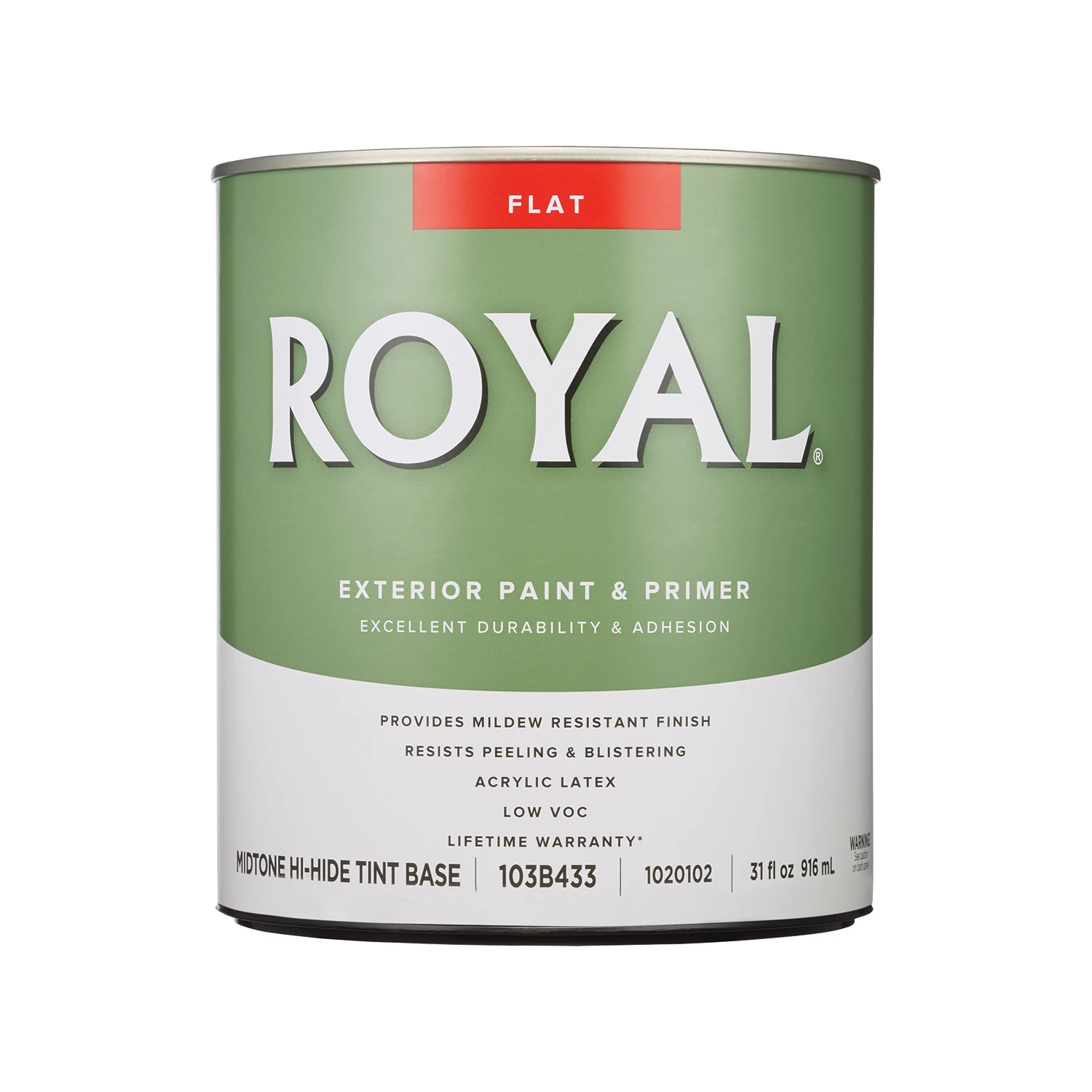 Royal Flat Mid-tone Base Acrylic Latex Exterior Paint And Primer 1 Quart