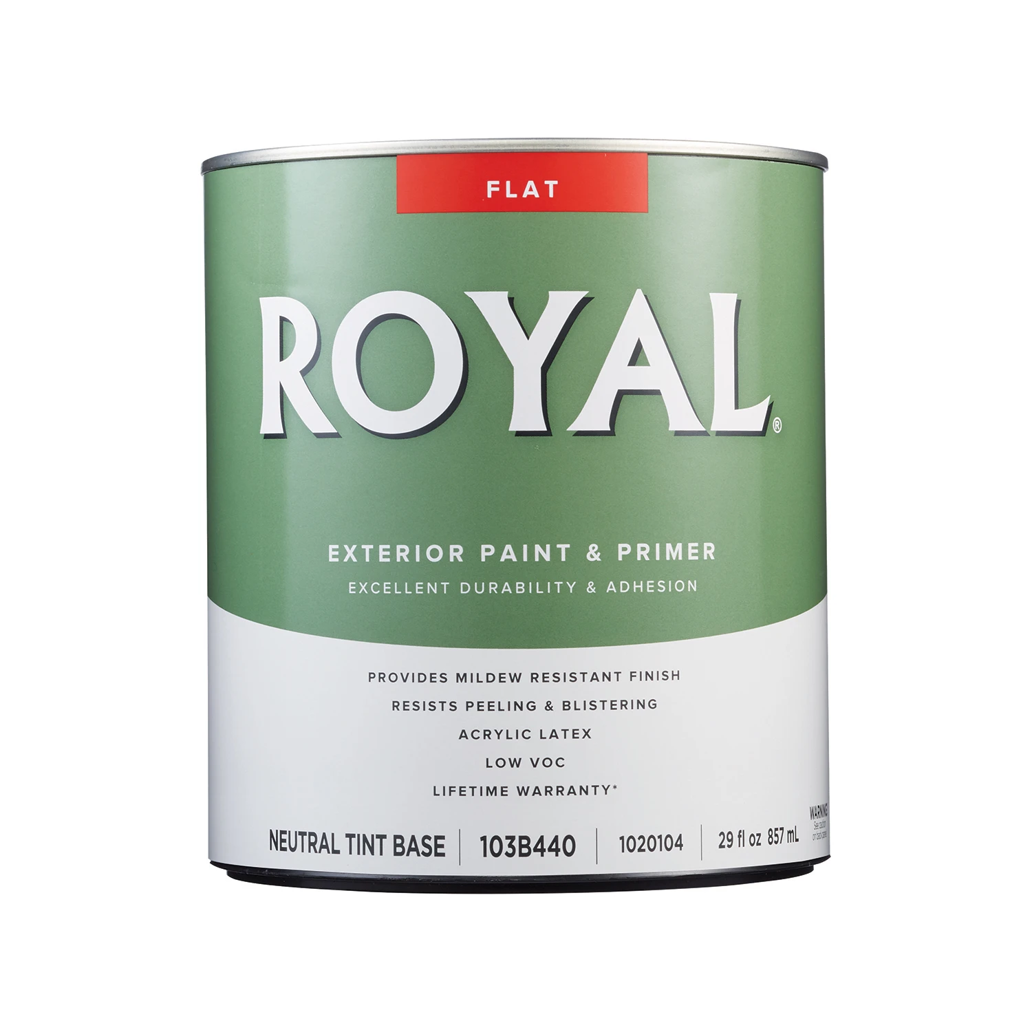 Royal Flat Tint Base Neutral Acrylic Latex Exterior Paint And Primer 1 Quart