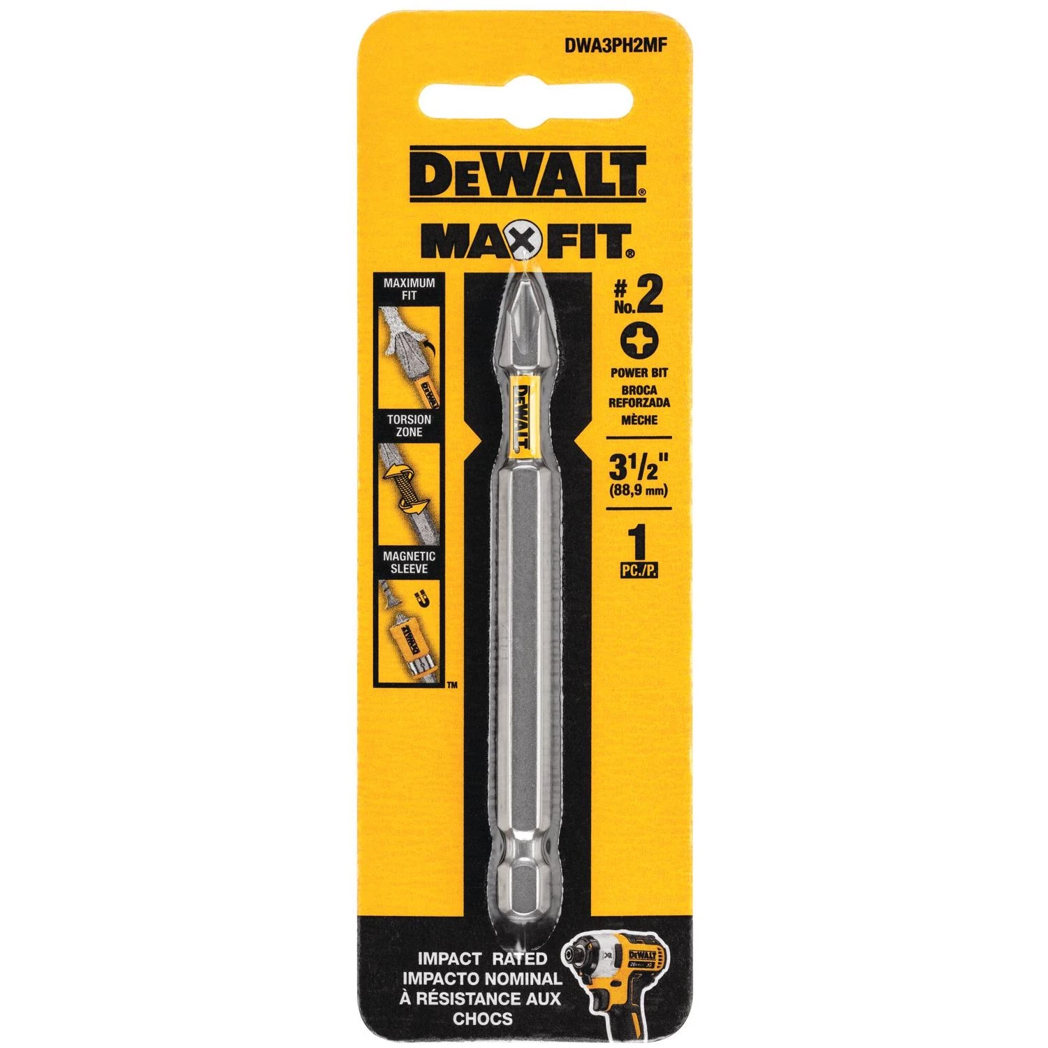 DEWALT MAXFIT 2 x 3-1/2 inch Steel Phillips Screwdriving Bit